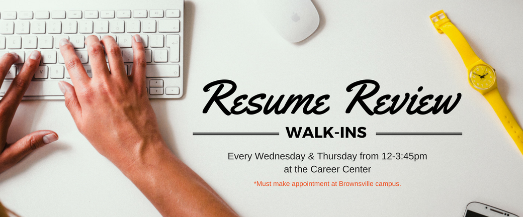Resume review - student typing